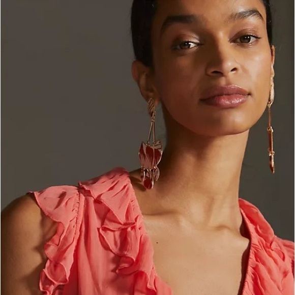 Anthropologie Floral Abstract Earrings - Picture 2 of 4
